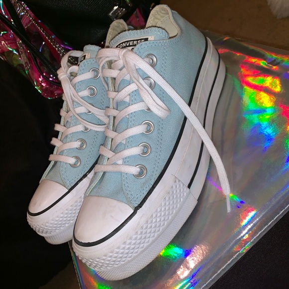 baby blue platform converse